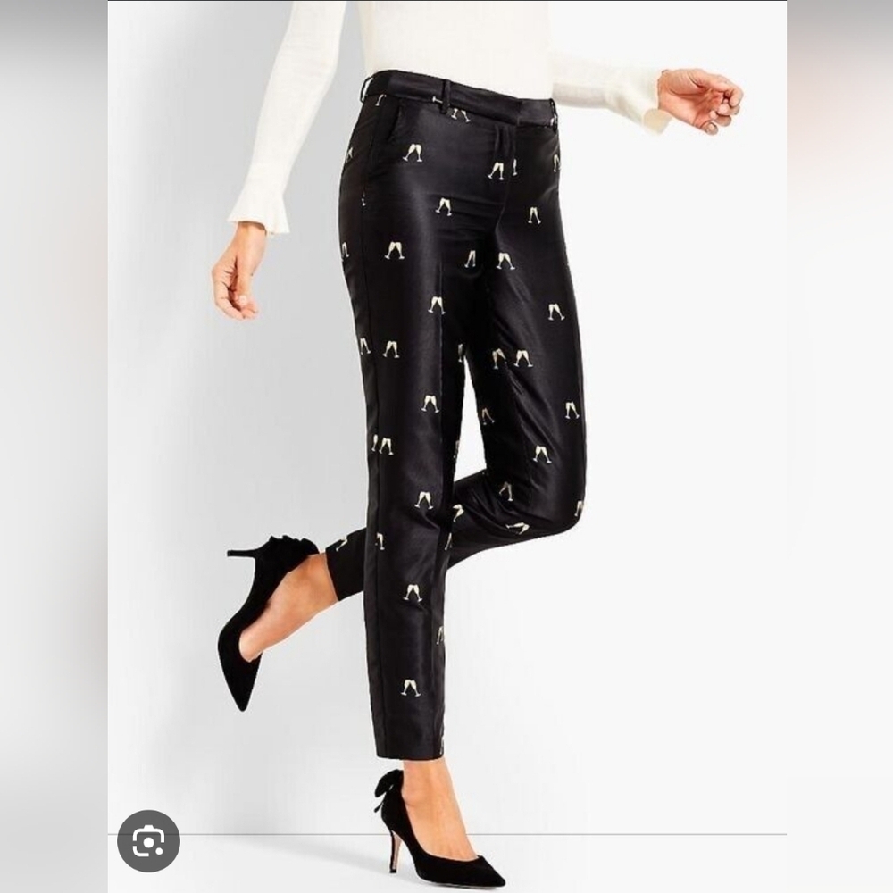 ❤️ NWT! TALBOTS CHEERS JACQUARD TAILORED SLIM ANKLE PANTS, 2 (26)
